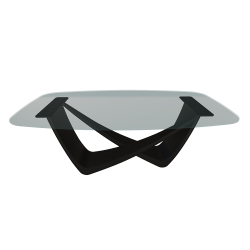 BONTEMPI table fixe tonneau avec structure noire matte BACH 53.75 200x116 cm