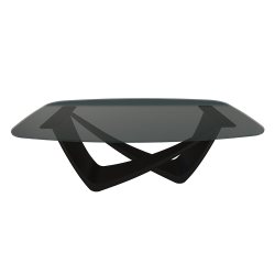 BONTEMPI table fixe tonneau avec structure noire matte BACH 53.75 200x116 cm