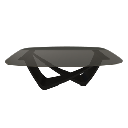 BONTEMPI table fixe tonneau avec structure noire matte BACH 53.75 200x116 cm