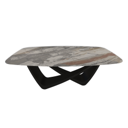 BONTEMPI table fixe tonneau avec structure noire matte BACH 53.75 200x116 cm