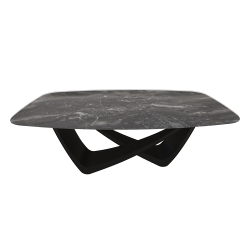 BONTEMPI table fixe tonneau avec structure noire matte BACH 53.75 200x116 cm