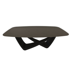 BONTEMPI table fixe tonneau avec structure noire matte BACH 53.75 200x116 cm