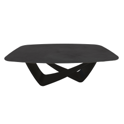 BONTEMPI table fixe tonneau avec structure noire matte BACH 53.75 200x116 cm