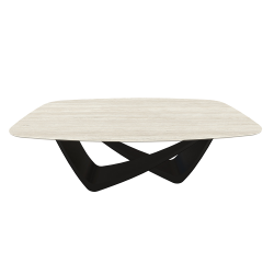 BONTEMPI table fixe tonneau avec structure noire matte BACH 53.75 200x116 cm