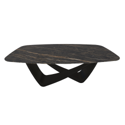 BONTEMPI table fixe tonneau avec structure noire matte BACH 53.75 200x116 cm