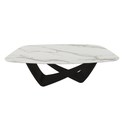 BONTEMPI table fixe tonneau avec structure noire matte BACH 53.75 200x116 cm