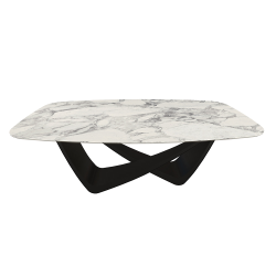 BONTEMPI table fixe tonneau avec structure noire matte BACH 53.75 200x116 cm