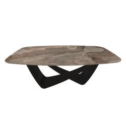 BONTEMPI table fixe tonneau avec structure noire matte BACH 53.75 200x116 cm