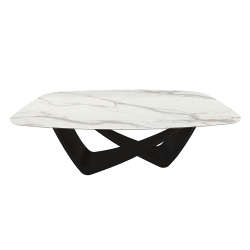 BONTEMPI table fixe tonneau avec structure noire matte BACH 53.75 200x116 cm