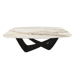 BONTEMPI table fixe tonneau avec structure noire matte BACH 53.75 200x116 cm