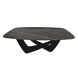 BONTEMPI table fixe tonneau avec structure noire matte BACH 53.75 200x116 cm