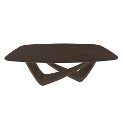 BONTEMPI table fixe tonneau avec structure laiton foncé BACH 53.75 200x116 cm