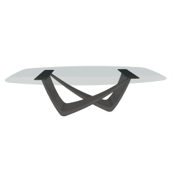 BONTEMPI table fixe tonneau avec structure anthracite BACH 53.76 250x120 cm