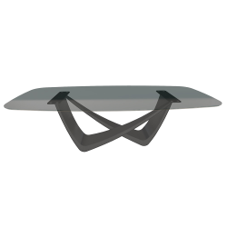 BONTEMPI table fixe tonneau avec structure anthracite BACH 53.76 250x120 cm