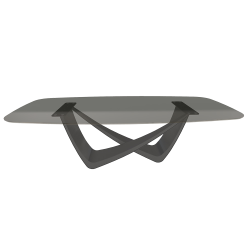 BONTEMPI table fixe tonneau avec structure anthracite BACH 53.76 250x120 cm