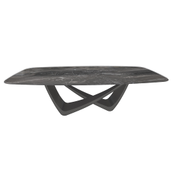 BONTEMPI table fixe tonneau avec structure anthracite BACH 53.76 250x120 cm