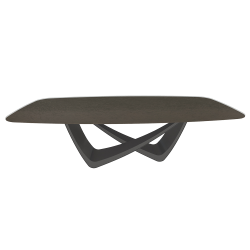 BONTEMPI table fixe tonneau avec structure anthracite BACH 53.76 250x120 cm