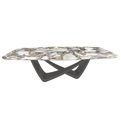 BONTEMPI table fixe tonneau avec structure anthracite BACH 53.76 250x120 cm