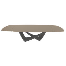 BONTEMPItable extensible en tonneau avec structure anthracite BACH 53.79 300/250/200x106 cm