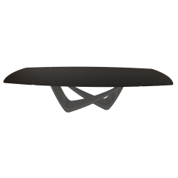 BONTEMPItable extensible en tonneau avec structure anthracite BACH 53.79 300/250/200x106 cm