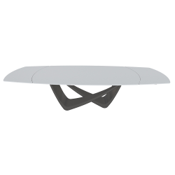 BONTEMPItable extensible en tonneau avec structure anthracite BACH 53.79 300/250/200x106 cm