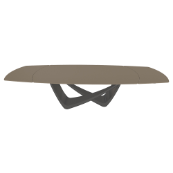 BONTEMPItable extensible en tonneau avec structure anthracite BACH 53.79 300/250/200x106 cm