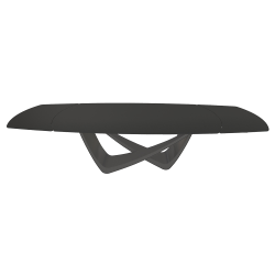 BONTEMPItable extensible en tonneau avec structure anthracite BACH 53.79 300/250/200x106 cm