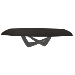 BONTEMPItable extensible en tonneau avec structure anthracite BACH 53.79 300/250/200x106 cm