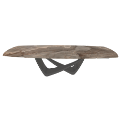 BONTEMPItable extensible en tonneau avec structure anthracite BACH 53.79 300/250/200x106 cm