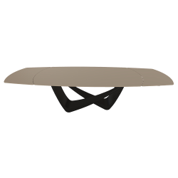 BONTEMPItable extensible en tonneau avec structure noire matte BACH 53.79 300/250/200x106 cm