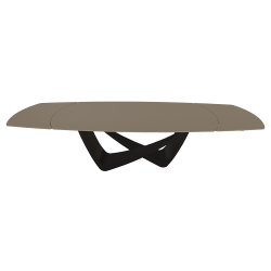 BONTEMPItable extensible en tonneau avec structure noire matte BACH 53.79 300/250/200x106 cm