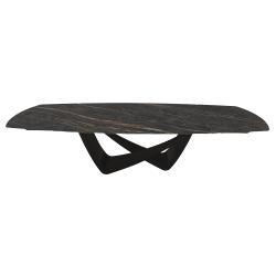 BONTEMPItable extensible en tonneau avec structure noire matte BACH 53.79 300/250/200x106 cm