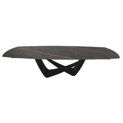 BONTEMPItable extensible en tonneau avec structure noire matte BACH 53.79 300/250/200x106 cm