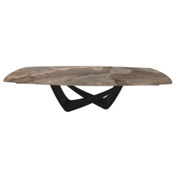 BONTEMPItable extensible en tonneau avec structure noire matte BACH 53.79 300/250/200x106 cm