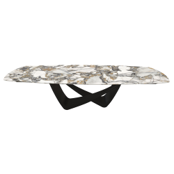 BONTEMPItable extensible en tonneau avec structure noire matte BACH 53.79 300/250/200x106 cm