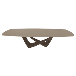 BONTEMPItable extensible en tonneau avec structure laiton foncé BACH 53.79 300/250/200x106 cm