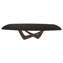 BONTEMPItable extensible en tonneau avec structure laiton foncé BACH 53.79 300/250/200x106 cm