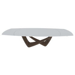 BONTEMPItable extensible en tonneau avec structure laiton foncé BACH 53.79 300/250/200x106 cm