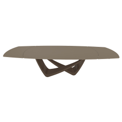 BONTEMPItable extensible en tonneau avec structure laiton foncé BACH 53.79 300/250/200x106 cm