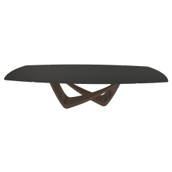 BONTEMPItable extensible en tonneau avec structure laiton foncé BACH 53.79 300/250/200x106 cm