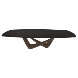 BONTEMPItable extensible en tonneau avec structure laiton foncé BACH 53.79 300/250/200x106 cm