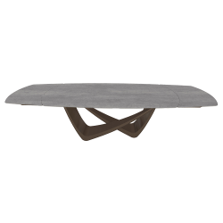 BONTEMPItable extensible en tonneau avec structure laiton foncé BACH 53.79 300/250/200x106 cm