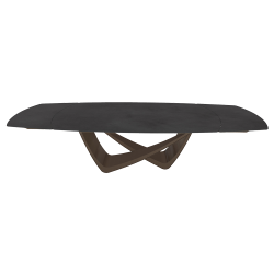 BONTEMPItable extensible en tonneau avec structure laiton foncé BACH 53.79 300/250/200x106 cm