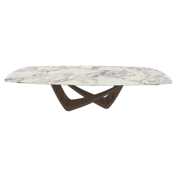 BONTEMPItable extensible en tonneau avec structure laiton foncé BACH 53.79 300/250/200x106 cm