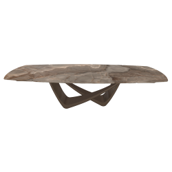 BONTEMPItable extensible en tonneau avec structure laiton foncé BACH 53.79 300/250/200x106 cm