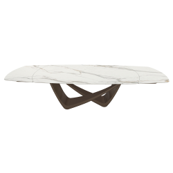 BONTEMPItable extensible en tonneau avec structure laiton foncé BACH 53.79 300/250/200x106 cm