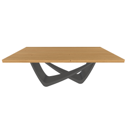 BONTEMPI table fixe rectangulaire avec structure anthracite BACH 53.80 200x100 cm