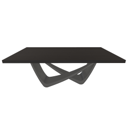 BONTEMPI table fixe rectangulaire avec structure anthracite BACH 53.80 200x100 cm