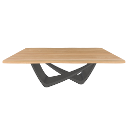 BONTEMPI table fixe rectangulaire avec structure anthracite BACH 53.80 200x100 cm