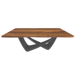 BONTEMPI table fixe rectangulaire avec structure anthracite BACH 53.80 200x100 cm